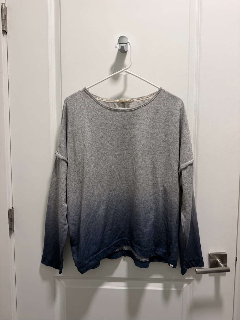 Lucky Brand Men's Grey to Navy Ombre Crewneck Sweater